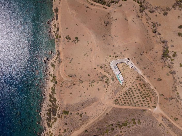 vue aerienne de la demeure en Crete