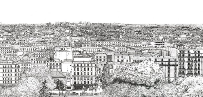 Papier peint big panoramique Montmartre