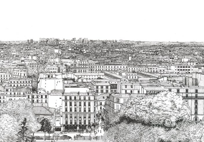 papier peint panoramique Montmartre Thomas Lable