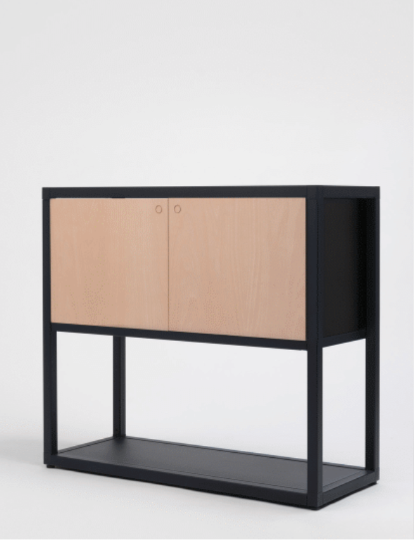 étagère ondarreta avec rangement et 2 portes en bois collection Black Furniture